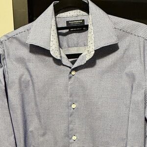 Tailorbyrd Men's Navy Gingham Dress Shirt